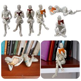 Decorative Objects Figurines Reading Woman Resin Statue Desktop Decoration Ornament Home Living Room Bedroom Simple Sculpture Office Decor 230823