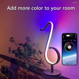 Table Lamps 2023 Arrival Mobile APP Control Flexible Chassis 35cm High Energy Saving Musical Note Colourful Desk Lamp RGB Led