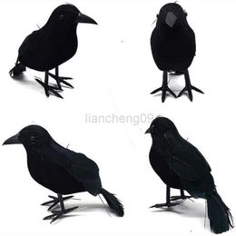 Other Supplies Halloween Simulated Crow Foam Flocking Fake Black Birds Haunted House Decorative Ornaments Ghost Festival Halloween Decor L0823