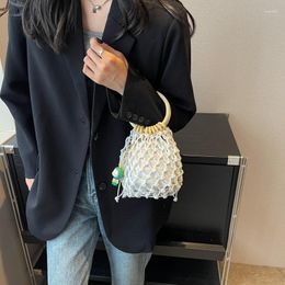 Evening Bags Fashion Simple Circle Handbag Trend Cotton Rope Woven Hollow Oval Bag Ladies Casual Hundred Storage Bucket