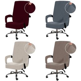 Chair Covers Soft Velvet Office Armchair Cover Stretch Computer Chair Cover Thickened Rotating Dinner Table Chair Case Funda Silla Escritorio 230823