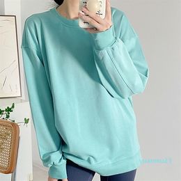 LL Women's Yoga Outfit Sweater Top Casual Loose Gym Perfectly Oversized Crew Sports Shirts Workout Blouse Woman Antumn Long