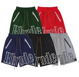 designer shorts rhude summer fashion beach pants men high quality street wear red blue black purple mens short US Siize:S-XL 23 s