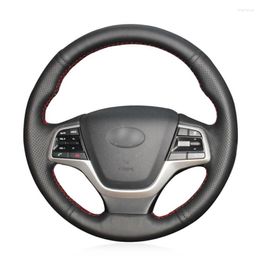 Steering Wheel Covers Hand-stitched Non-slip Durable Micro Fibre Leathe Car Cover Wrap For Elantra 4 2023 Solaris