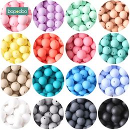 Teethers Toys Bopoobo 15mm 10pc Silicone Beads Food Grade Baby Teething Products Chews Pacifier Chain Clips 230822