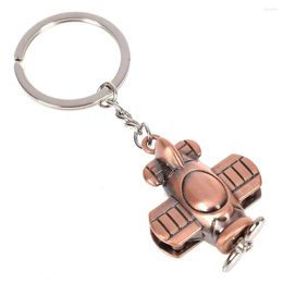 Keychains Airplane Model Key Chains Copper Propeller Aircraft Air Plane Keychain Chain Ring Fob Holder Car