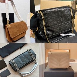 Designerinnen Frauen Bag Niki weiche Kuhlatten -Leder -Umhängetaschen Crossbody Geldbörse Luxuskette Mode Designer Clutch Lady Bags Messenger Umschlagklappe