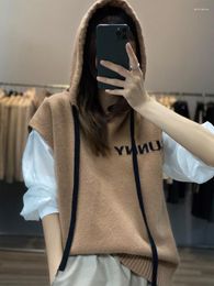 Women's Sweaters Casual Hoodie For Women 30% Merino Wool Loose Waistcoat Short-sleeve Pullover Sweater Female Clothing 2023 Fashion