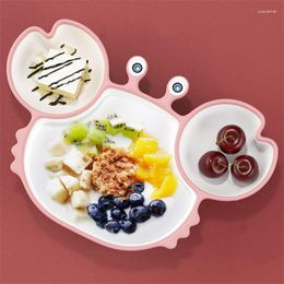 Plates Grade Silicone Baby Fruit Dishes Cute Cartoon Crab Shape Dinner Salad Plate Children's Spoon Fork Set Non Slip Tableware