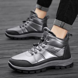Safety Shoes Winter Trend Hiking Fashion Hightop Plus Velvet Warm Snow Boots Comfortable Nonslip Outdoor Male Sports 230822