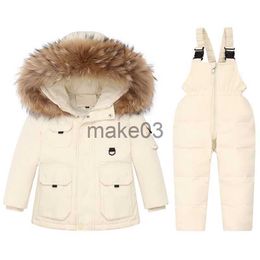 Down Coat Parka Boy Baby Overalls Winter Down Jacket jumpsuit Warm Kids Hooded Coat Snowsuit toddler girl Clothes children Clothing Set 2p J230823