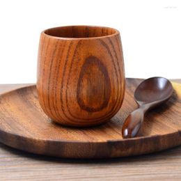 Cups Saucers 4 Siezs Retro Handmade Natural Wooden Cup Jujube Wood Reusable Tea Household Kitchen Supplies High Quality Drinkware