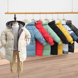 Down Coat Children's Coat Boys Fashion Hooded Coats Girls Plus Cotton Warm Parkas Autumn Winter Kids Outdoor Jackets Child Outwear New J230823