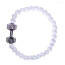 Strand Crossfit Gym Barbells Inspire Bead Fit Life Bracelet Bodybuilding Sports Jewelry Drop Ship