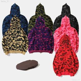 Hoodie Mens Designer Sweatshirt Full Zip Up Hoodie for Man Woman Black Camouflage Jacket Blue Hoody Hooded Womens Warm Long Sleeve Tech Fleece Cardigan 20ss 07