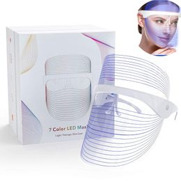 Face Massager 7 Colours LED Beauty Mask P on Therapy Anti Acne Wrinkle Removal Skin Rejuvenation Care Tools 230823