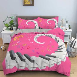 Bedding sets Music themed Bedding Set Music Note Duvet Cover Size Bed Set Comforter Bedding Kids Bedding Set Luxury R230901