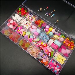 Nail Art Decorations One Box 3D Nail Art Charms Luxury Nail Decoration Kawaii Resin Jelly Gummy Bear/ Flower/ Candy/ Lollipop DIY Nail Accessories 230822