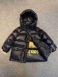 Down Coat White Duck Down Jacket Children Black Luxury Brand Boys Girls Hooded Meduim Long Coat Waterproof Kids Warm Outerwear XMP402 J230823