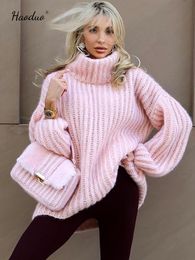 Women's Sweaters Fluffy Turtleneck Women Sweater Tops Knitted Casual Warm Fashion Sweaters Female Lady Soft Long Sleeve Pullover Streetwear 230822