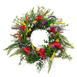 Decorative Flowers Wreaths Texas Wildflower Wreath Spring Summer Front Door Simulation Dried Flower Plant Artificial For Home Decoration 230822