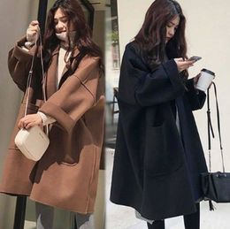 Womens Wool Blends Coat for Women Autumn and Winter Medium Length Large Cape Woollen Jacket 230822