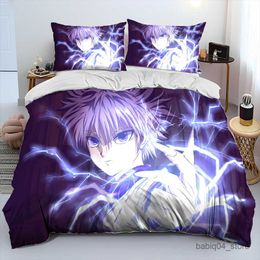 Bedding sets Anime HunterHunter Comforter Bedding Set Duvet Cover Bed Set Quilt Cover case Size Bedding Set Kid R230823