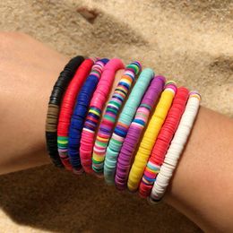 Strand Fashion Clay Beads Bracelet Summer Beach Bangles Elastic Wristband