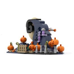 Decorative Objects Figurines MOC Halloween Pumpkin Witch Nightmareal Before Christmas Building Block Set Anime Figure Brick Gift Toys for Children 230822