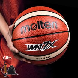 Balls Molten Size 567 Basketball Official Match Training Youth Women Man Basketballs Outdoor Indoor Free Air Pump Bag 230822