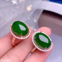 Cluster Rings KJJEAXCMY Boutique Jewelry 925 Sterling Silver Inlaid Natural Jasper Gemstone Female Ring Support Test Trendy