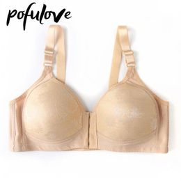 Bras Women Plus Size Bra Front Closure Push Up Thin Cotton Underwear Wireless Seamless Bralette Female Brassiere For Big Breast2425