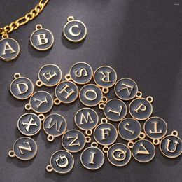 Charm Bracelets Fashion DIY Alloy Black Oil Dripping 26 Letters Pendant Bracelet Female Jewelry Accessories