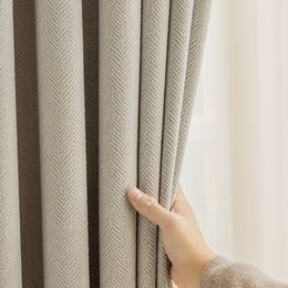 Sheer Curtains Heavy Thicken Cream White Beige Elegant Blackout for Living Room Chenille Drapes Bedroom Kitchen Window Treatment 230822