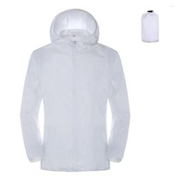 Men's Jackets Stylish Outdoor Trench Coat Long Sleeve Rainproof Ultra-light Unisex Anti-UV Waterproof Camping Rain Jacket