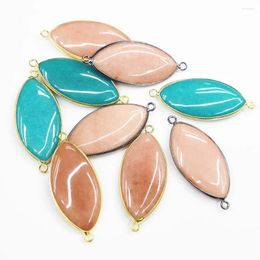 Pendant Necklaces 6pcs/lot Natural Stone Mixed Color Horse Eye Draped Necklace Mineral Healing Charm Diy Jewelry Accessories Wholesale