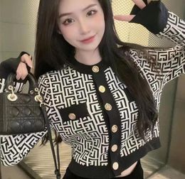 Top Quality Designer Women's sweaters Geometric patterns apes Cardigan Long Sleeve Single Breasted Contrast Colour lion Button Knitted Sweater