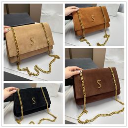 medium kate chain bag double side bags suede leather soft bag designer shoulder bags crossbody handbag socialite messenger bag classic vintage flap bag