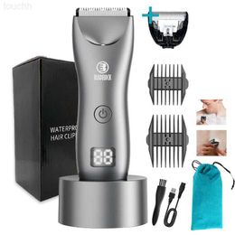 Professional Men's Body Hair Trimmer IPX7 Waterproof Razor Wet and Dry Use Safe Shaver Face Care Electric Hair Removal Machine L230823