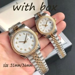 Mens Watch for ladies watch luxury watch for men automatic movement watches designer watches women diamond watches 31/36/ stainless steel strap
