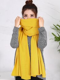Scarves Fashion Imitation Cashmere Women Vintage Simple Basic Solid Scarf Winter Warm Long Wrap Outdoor Casual Wild Female Kintted Shawl 230823