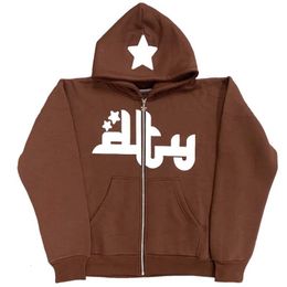 Men's Hoodies Sweatshirts Y2K Men Hoodies Fashion Star Graphics Print Hooded Sweatshirts Sport Coat Gothic Grunge Oversized Women Zip Up Hoodies Jacket 230822