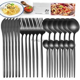 Dinnerware Fork Knife setSet 4-24pcs Cutlery Set Kitchen Silverware Flatware Tableware for Home Restaurant Steak Knife Spoon HKD230812