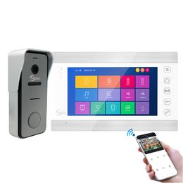 Latest 7 Inch Screen Monitor with Wide Angle Video Doorbell Camera Night Vision Video Doorphone System For Apartment