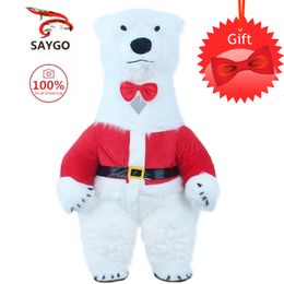 Theme Costume SAYGO Air Inflatable Polar Bear Costume Mascot for Advertising Christmas Halloween Adult Fursuit Furry Carnival Costume Animal 230822