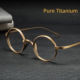 Fashion Sunglasses Frames Japanese Pure Glasses Frame Handmade Retro Oval Round Men Eyeglasses Women Myopia Reading Eyewear Frames 230822