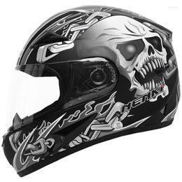 Motorcycle Helmets NENKI Helmet Black Moto Full Face Retro Scooter Motorbike Riding Men Motocross Casco