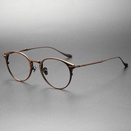 Fashion Sunglasses Frames Japanese Designer Pure Glasses Frame Men Vintage Round Ultralight Myopia Eyeglasses Handmade Prescription Eyewear M3112 230822