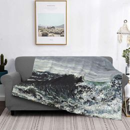 Blankets The Wave Gustave Courbet Blanket Velvet All Season Cute Thin Throw For Bed Bedspread