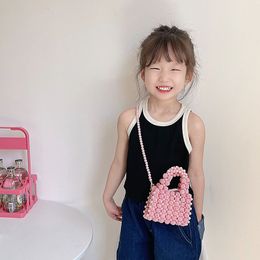 Handbags Children's Mini Clutch Bag Cute Pearl Wallet for Girls Coin Pouch Tote Hand Bags Kawaii Kids Crossbody Bags Gift 230823